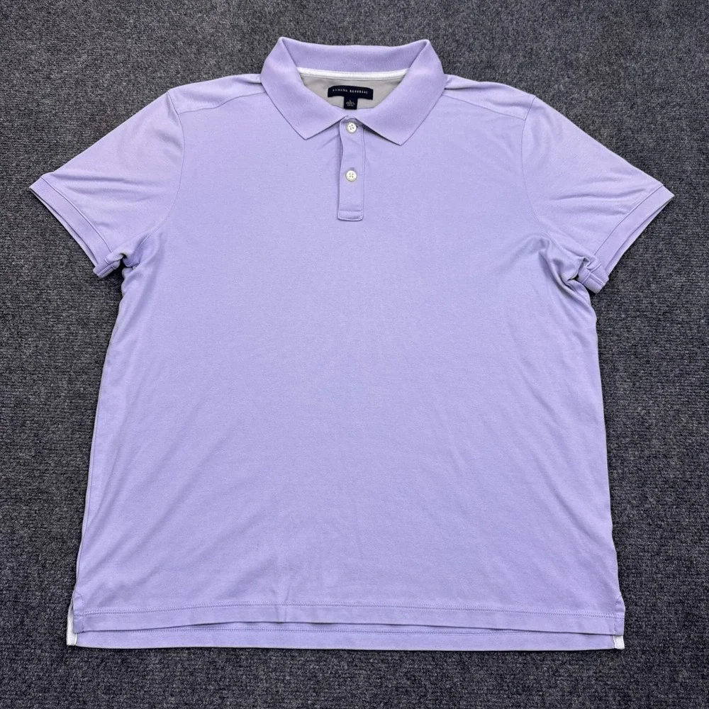 Banana Republic Polo Shirt Mens Size Large Pastel Purple Casual Cotton Essential